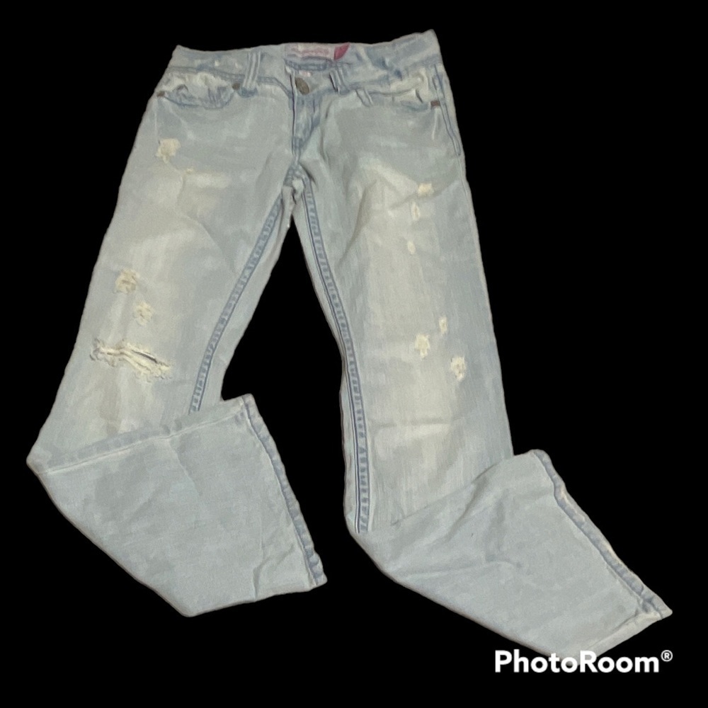 NWT Aeropostale Hailey Skinny Flare Distressed Jeans Style 1302 Size 1/2 Short
